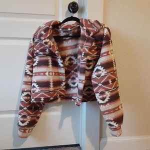 Tribal print pink brown coat jacket